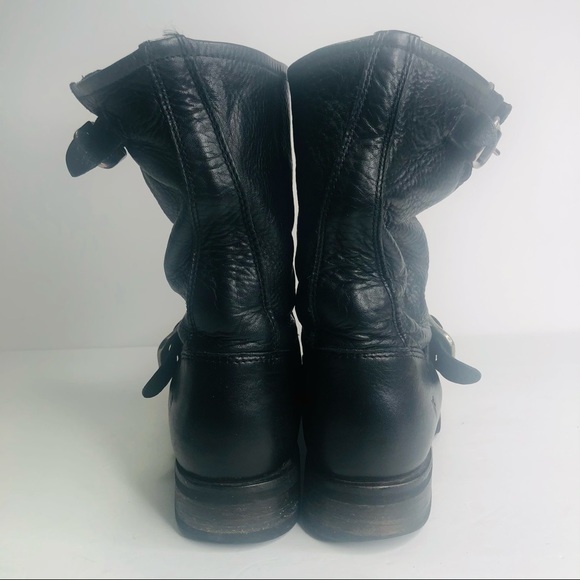 Frye Veronica Short Leather Boot Women's Size 6B Med Biker Black 3476509 - Picture 5 of 12